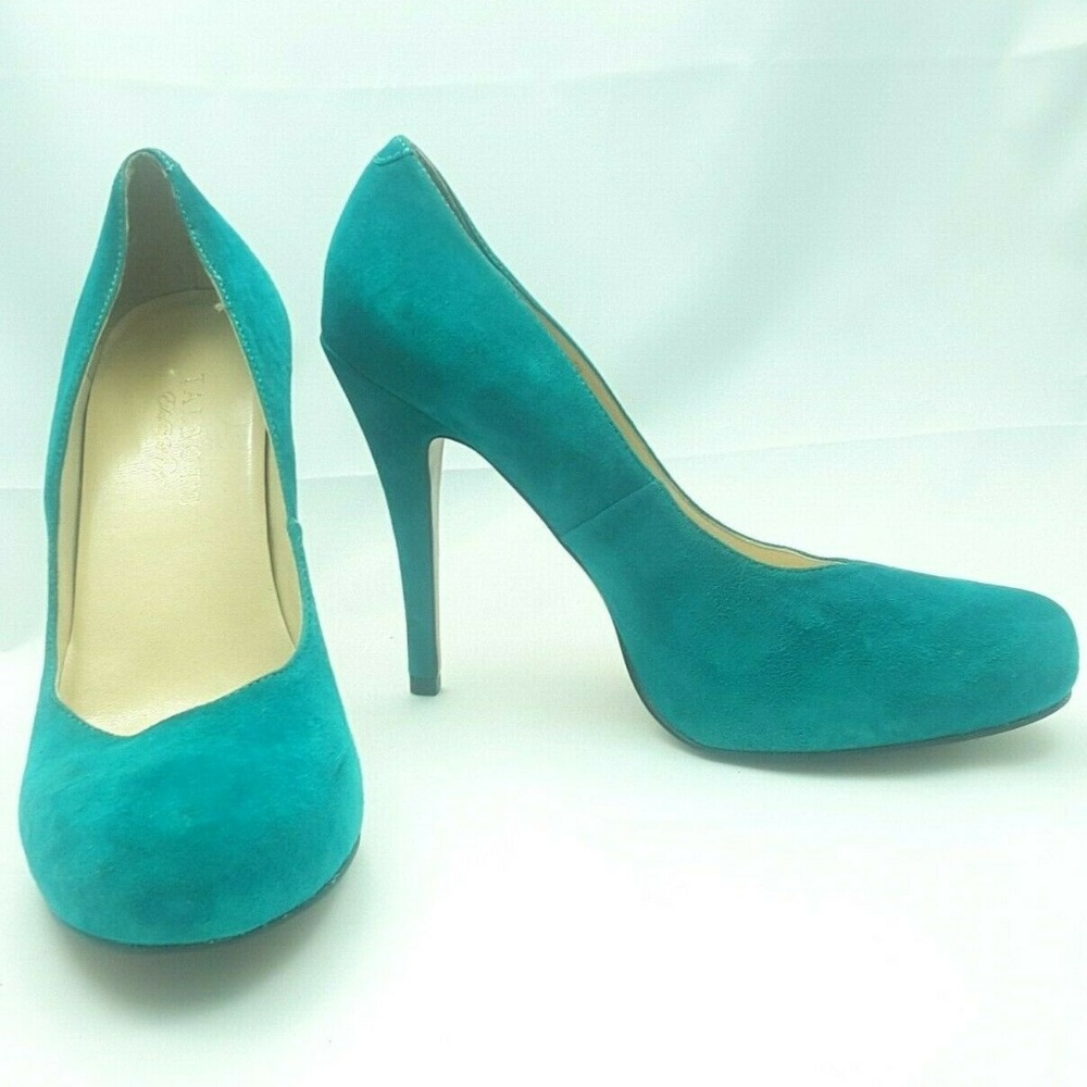 Sz 7B Teal Suede Pumps